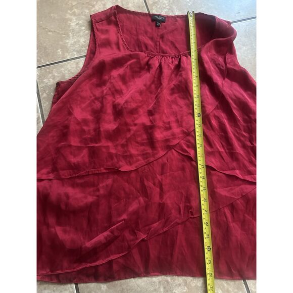 Talbots 16W Silk Blouse Top Red - Picture 5 of 6